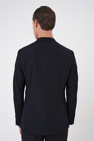Comfort Fit Mono Yaka Torba Cep Casual Lacivert Ceket C 707