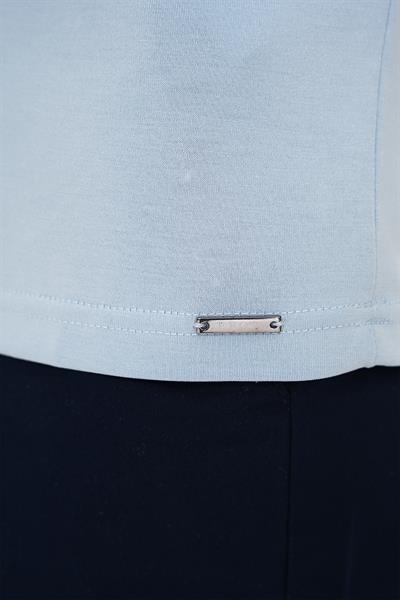 Comfort Fit Polo Yaka Modal Karışım Kısa Kol Casual Mavi Tişört Ts 903