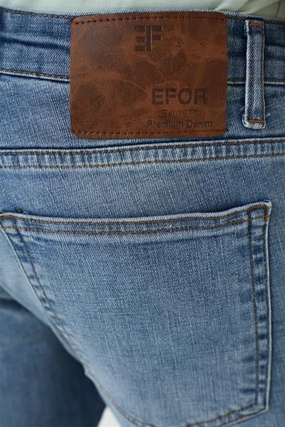 Denim 129 Slim Fit Beş Cepli Likralı Yıkamalı Açık Mavi Jean Pantolon