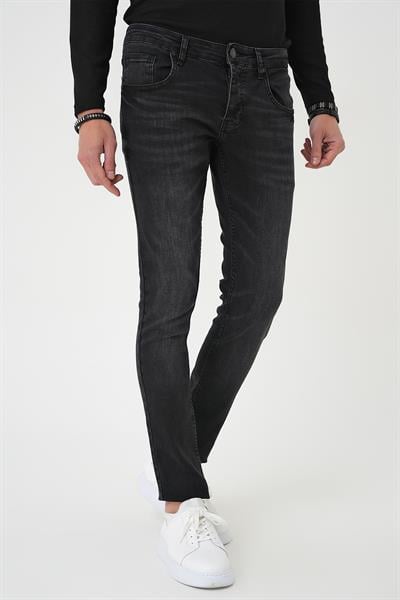Denim 130 Slim Fit Beş Cepli Likralı Yıkamalı Siyah Jean Pantolon