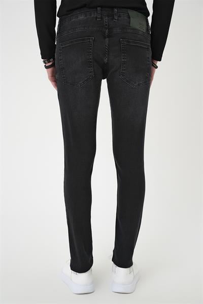 Denim 130 Slim Fit Beş Cepli Likralı Yıkamalı Siyah Jean Pantolon