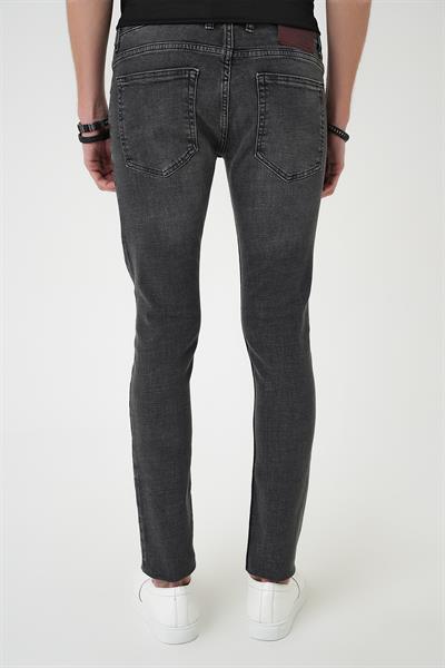Denim 132 Slim Fit Beş Cepli Likralı Yıkamalı Antrasit Jean Pantolon
