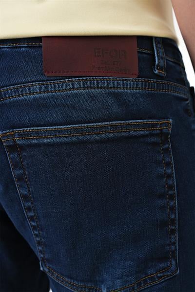 Denim 133 Slim Fit Beş Cepli Likralı Yıkamalı Koyu Mavi Jean Pantolon