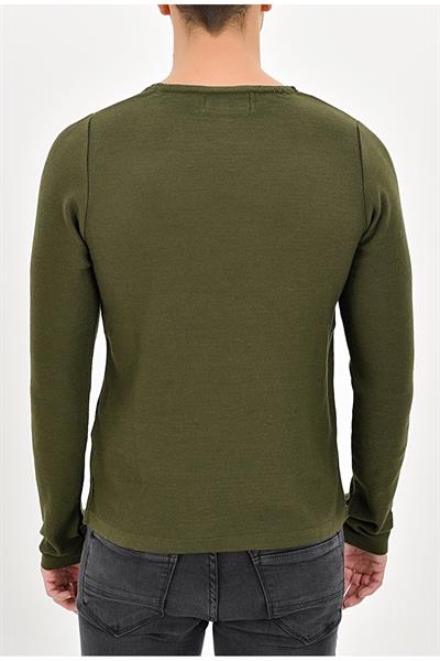 ETR 04 Slim Fit Yeşil O Yaka Triko