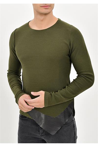 ETR 04 Slim Fit Yeşil O Yaka Triko