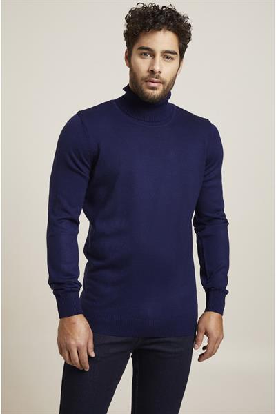 ETR 07 Slim Fit Lacivert Balıkçı Triko