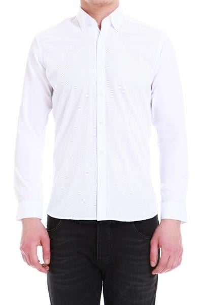 G 1397 Slim Fit Beyaz Spor Gömlek