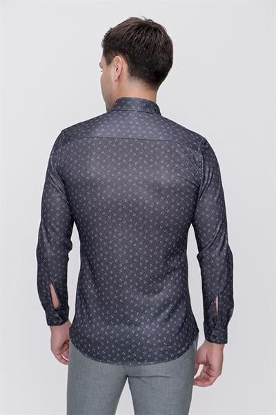 G 1447 Slim Fit Siyah Spor Gömlek