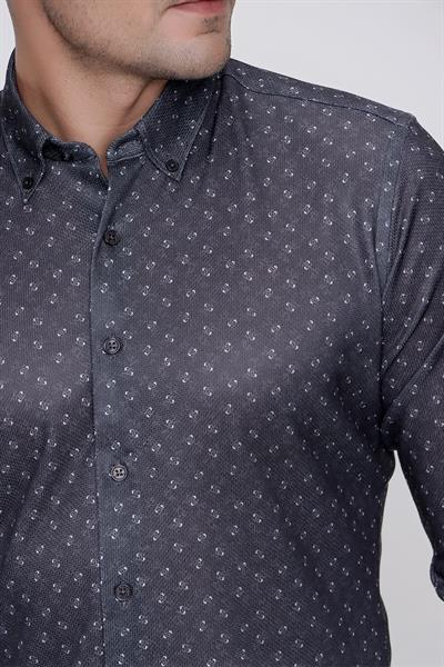 G 1447 Slim Fit Siyah Spor Gömlek