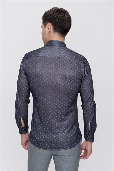G 1447 Slim Fit Siyah Spor Gömlek