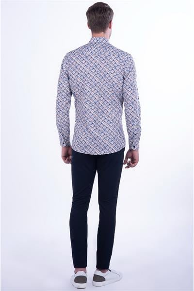 G 1457 Slim Fit Lacivert Spor Gömlek