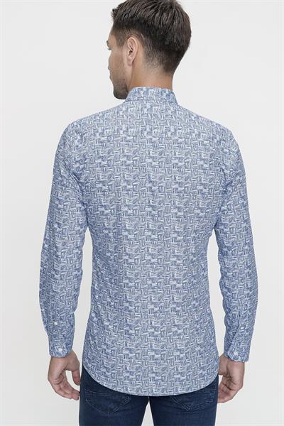 G 1465 Slim Fit Lacivert Spor Gömlek