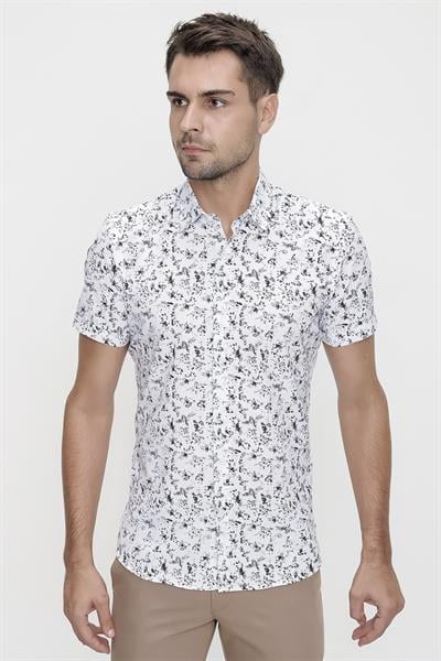 G 1474 Slim Fit Beyaz Spor Gömlek