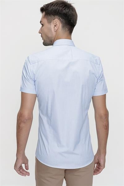G 1474 Slim Fit Mavi Spor Gömlek