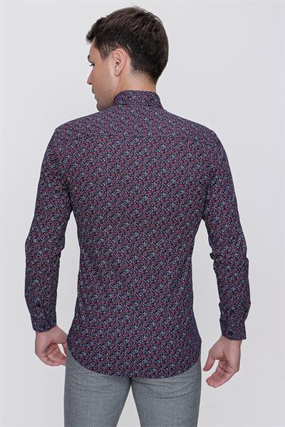 G 1475 Slim Fit Koyu Lacivert Spor Gömlek