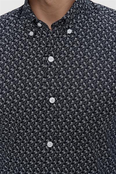 G 1476 Slim Fit Siyah Spor Gömlek