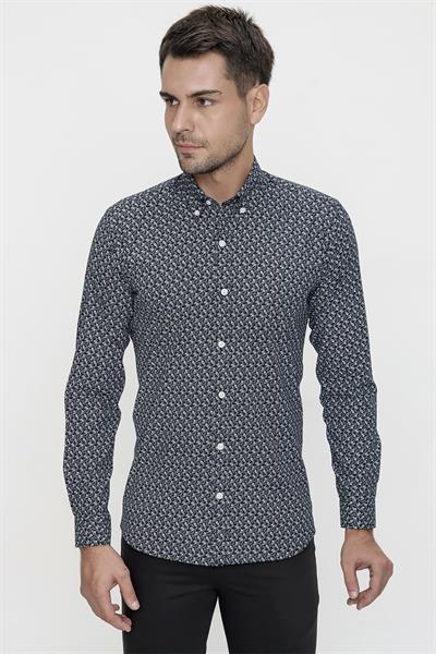 G 1476 Slim Fit Siyah Spor Gömlek