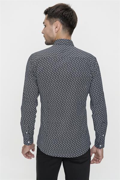 G 1476 Slim Fit Siyah Spor Gömlek