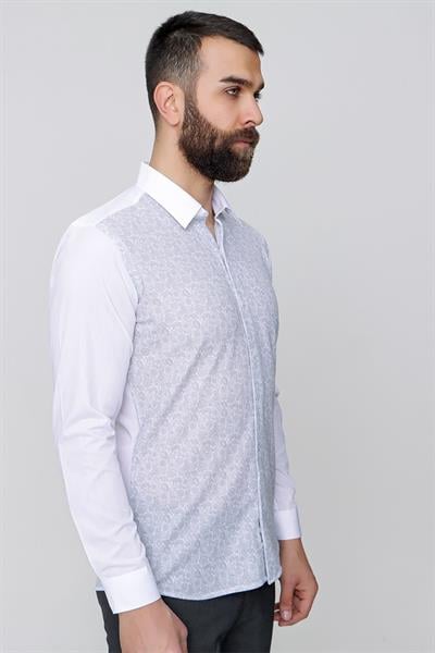 G 1481 Slim Fit Gri Spor Gömlek