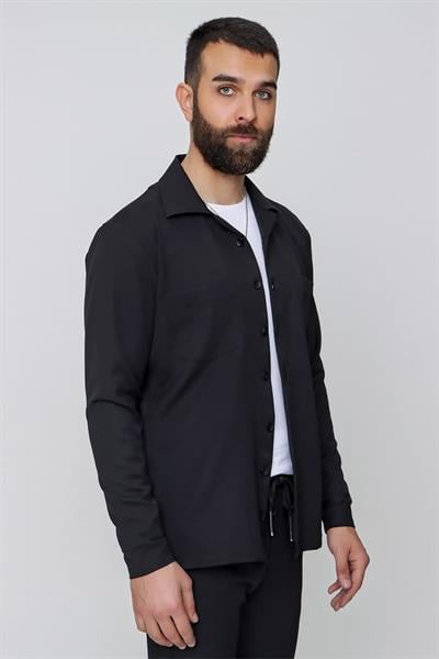 G 1484 Slim Fit Siyah Spor Gömlek