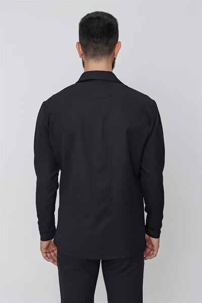 G 1484 Slim Fit Siyah Spor Gömlek