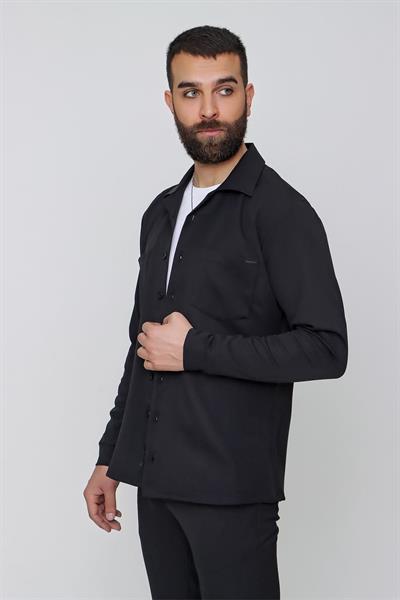 G 1484 Slim Fit Siyah Spor Gömlek