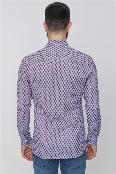 G 1487 Slim Fit Lacivert Spor Gömlek