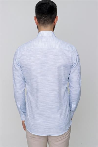 G 1489 Slim Fit Mavi Spor Gömlek