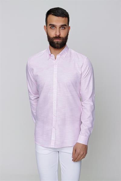 G 1489 Slim Fit Pembe Spor Gömlek