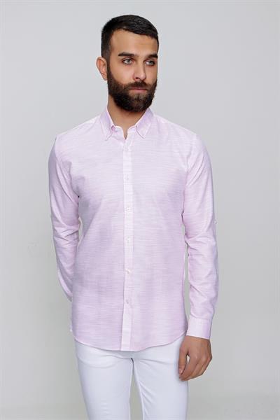 G 1489 Slim Fit Pembe Spor Gömlek