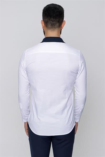 G 1491 Slim Fit Beyaz Spor Gömlek