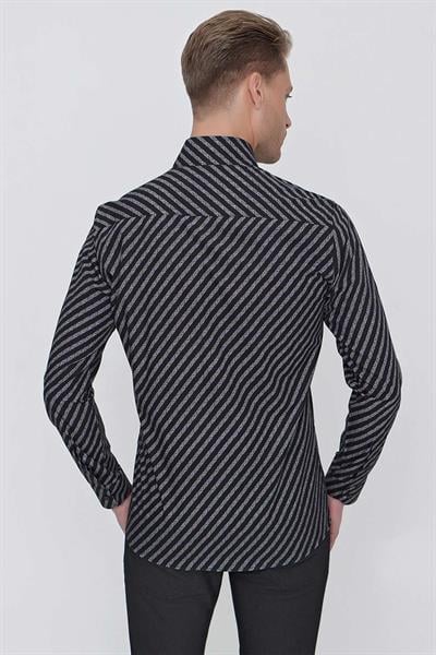 G 1517 Slim Fit Siyah Spor Gömlek