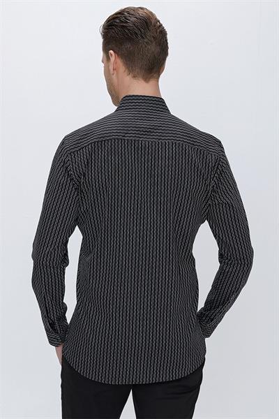 G 1519 Slim Fit Siyah Spor Gömlek