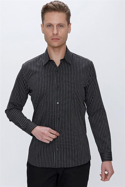 G 1519 Slim Fit Siyah Spor Gömlek