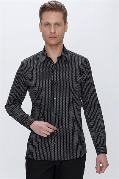 G 1519 Slim Fit Siyah Spor Gömlek