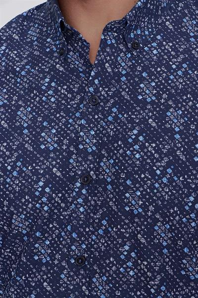 G 1520 Slim Fit Lacivert Spor Gömlek