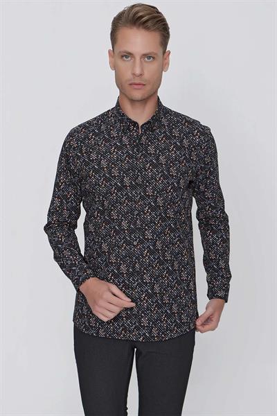 G 1520 Slim Fit Siyah Spor Gömlek