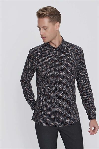 G 1520 Slim Fit Siyah Spor Gömlek