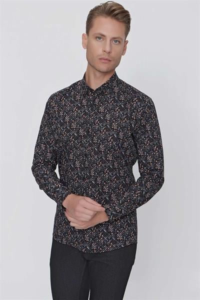 G 1520 Slim Fit Siyah Spor Gömlek