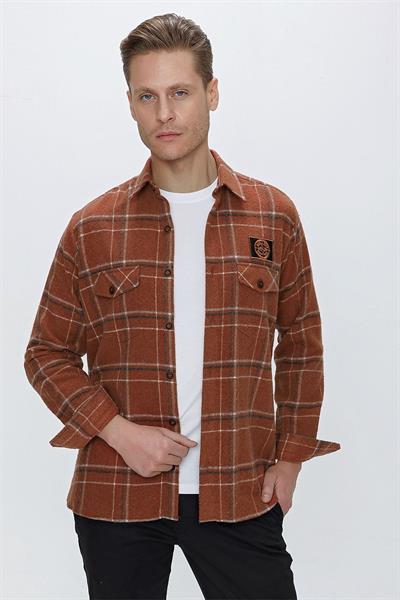 G 1522 Slim Fit Kiremit Spor Gömlek