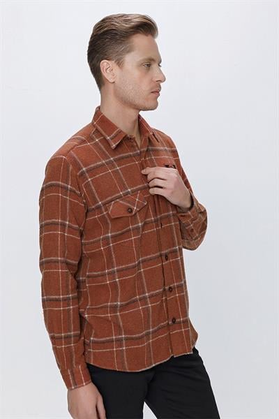 G 1522 Slim Fit Kiremit Spor Gömlek