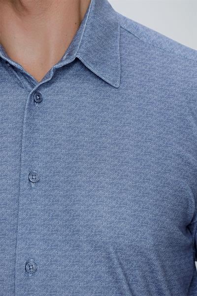 G 1523 Slim Fit Mavi Spor Gömlek