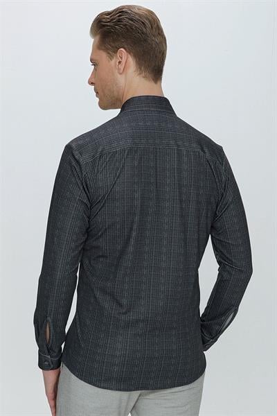 G 1525 Slim Fit Siyah Spor Gömlek
