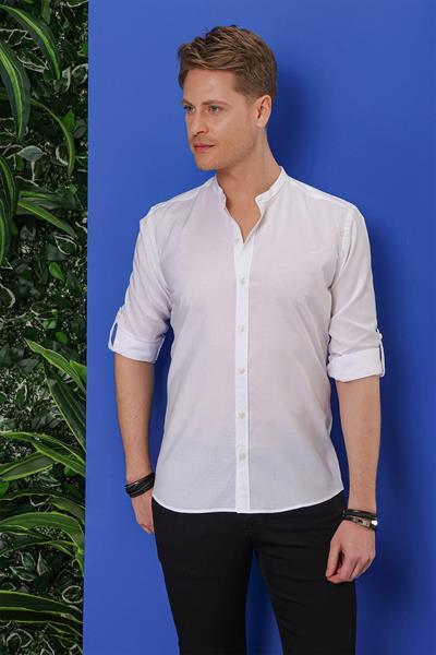 G 1530 Slim Fit Beyaz Spor Gömlek