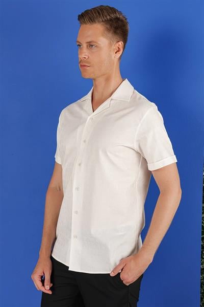 G 1533 Slim Fit Beyaz Klasik Gömlek