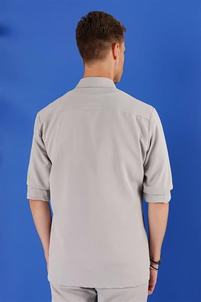G 1534 Slim Fit Gri Klasik Gömlek