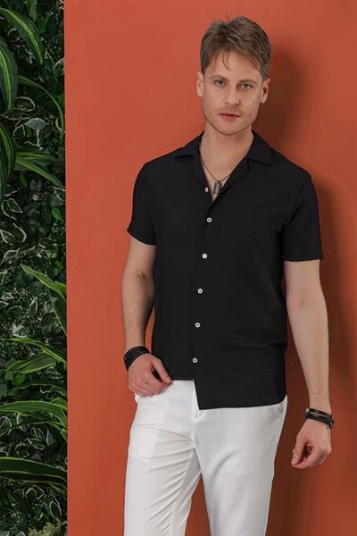 G 1536 Slim Fit Siyah Klasik Gömlek