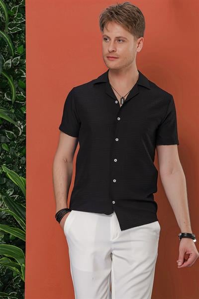 G 1536 Slim Fit Siyah Klasik Gömlek