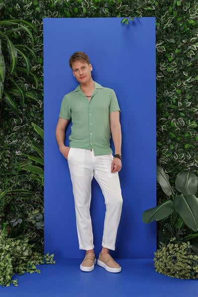 G 1536 Slim Fit Yeşil Klasik Gömlek