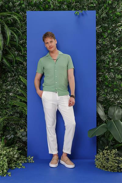 G 1536 Slim Fit Yeşil Klasik Gömlek